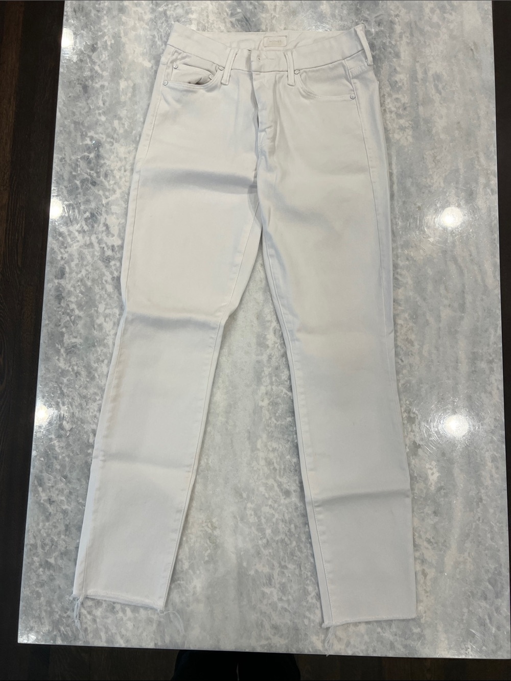 MOTHER White Skinny High-Rise Jeans